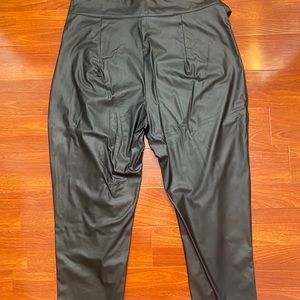 Faux Leather Black Plus Size Pants Size 18